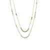 304 Stainless Steel Boston Link Chains Double Layer Necklaces LS-BJEW-K257-04G-5