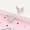 Brass Micro Pave Clear Cubic Zirconia Cuff Earrings KK-T074-38P-1