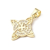 Brass Micro Pave Clear Cubic Zirconia Pendants KK-E799-06A-G-2