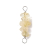 10Pcs 5 Styles Constellation Natural Rose Quartz & Citrine & Golden Sheen Obsidian & South Red Agate & White Moonstone Copper Wire Wrapped Chip Beaded Connector Charms PALLOY-JF02905-10-3