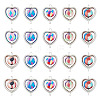 20Pcs Polymer Clay Heart & CCB Frame Links Connector Charms CLAY-TADJ0001-07-1