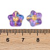 Electroplate and Golden Metal Enlaced Glass Beads EGLA-T029-02G-3