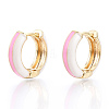 Brass Huggie Hoop Earrings EJEW-S209-07E-2