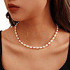 Rice Natural Freshwater Pearl & Glass Seed Beaded Necklaces for Women NJEW-G153-02G-2