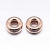Real Rose Gold Plated Flat Round 925 Sterling Silver Spacer Beads STER-M103-02-3.5mm-RG-1