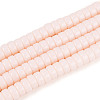 Opaque Solid Color Glass Beads Strands GLAA-N026-3x6mm-01-1