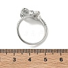 Brass Micro Pave Cubic Zirconia Cuff Open Rings RJEW-C163-17P-5
