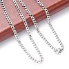 Tarnish Resistant 304 Stainless Steel Curb Chain/Twisted Chain Necklace Making STAS-A028-N108P-3