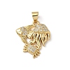Brass Micro Pave Cubic Zirconia Pendants KK-D502-28B-G-1