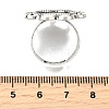 Vintage Adjustable Iron Finger Ring Components Alloy Flower Cabochon Bezel Settings PALLOY-O039-25AS-4