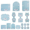  140Pcs 7 Styles Castle Theme Paper Hair Clip Display Cards CDIS-NB0001-38-1