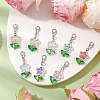 Flower Glass Pendant Decorations HJEW-JM02867-2