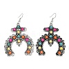 Alloy Synthetic Turquoise Dangle Earrings for Women EJEW-U053-10AS-01-4