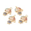 Brass Micro Pave Colorful Cubic Zirconia Pendants ZIRC-Z019-39G-NR-1