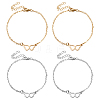 4Pcs 2 Colors 304 Stainless Steel Wing Link Bracelets BJEW-HY0001-08-1