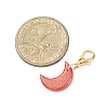 Glass Moon Pendant Decorations HJEW-JM04367-01-3