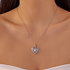 304 Stainless Steel Hollow Heart Photo Locket Pendant Necklaces for Women WGCD98A-04-1