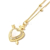 Heart Micro Pave Clear Cubic Zirconia Pendant Necklaces NJEW-G082-03D-G-1
