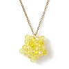 Handmade Glass Seed Beaded Star Pendant 304 Stainless Steel Cable Chain Necklaces for Women NJEW-MZ00118-03-2