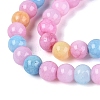 Ombre Effect Opaque Crackle Glass Beads Strands GLAA-Q106-01A-A08-4