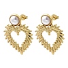 201 Stainless Steel ABS Plastic Pearl Stud Earrings EJEW-Z151-13G-02-4