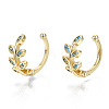 Brass Micro Pave Cubic Zirconia Cuff Earrings EJEW-S201-235D-G-NR-1