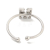 Rack Plating Brass Open Cuff Rings for Women RJEW-F162-02P-M-3