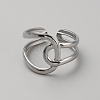 Stainless Steel Wrap Knot Open Cuff Ring for Women RJEW-WH0011-28-1