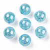 AB Color Transparent Crackle Round Acrylic Beads CACR-S006-04-1