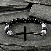 Natural Obsidian Beads Stretch Bracelets TE5719-4-1