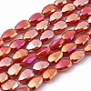 Electroplate Opaque Solid Color Glass Beads Strands EGLA-G036-B-FR01-1