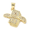 Brass Micro Pave Cubic Zirconia Pendants KK-K298-36G-1