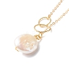 Natural Baroque Pearl Pendant Necklace NJEW-JN03599-01-5
