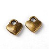 Tibetan Style Alloy Heart Charms TIBEP-LFH260Y-AB-FF-1