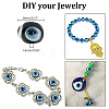 DELORIGIN 1 Strand Handmade Evil Eye Lampwork Beads Strands LAMP-DR0001-01B-2