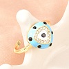 Brass Micro Pave Cubic Zirconia Cuff Open Rings for Women RJEW-K264-16G-3
