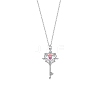 Key 925 Sterling Silver Micro Pave Cubic Zirconia Pendant Necklaces FS-WG0FCDD-02-5