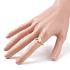 Natural Shell Star & Glass Beaded Stretch Finger Ring for Women RJEW-JR00477-3