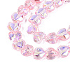 Electroplate Transparent Glass Beads Strands EGLA-N056-01A-08-3