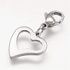 Non-Tarnish 304 Stainless Steel Open Heart Pendants HJEW-JM00290-1