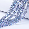Electroplate Transparent Glass Beads Strands EGLA-A034-T4mm-Y02-1