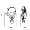 Tarnish Resistant 304 Stainless Steel Lobster Claw Clasps STAS-AB11-3