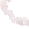 Natural Rose Quartz Chips & Pearl Stretch Bracelet for Women BJEW-JB07654-03-5