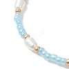 2Pcs Glass with ABS Imitation Pearl Acrylic Beaded Bracelets for Women BJEW-MZ00293-5