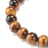 2Pcs 2 Style Natural Tiger Eye & Lava Rock Stretch Bracelets Set BJEW-JB08193-04-7