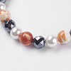 Synthetic Hematite Beads Stretch Bracelets BJEW-I241-26F-2