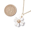 Natural Howlite Clover Pendant Necklaces NJEW-JN05132-01-3