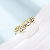 Adjustable Brass Micro Pave Cubic Zirconia Finger Rings for Women RJEW-K264-03G-2