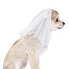 Adjustable Polyester Dog Collar & Wedding Bride Veil Sets AJEW-DR0001-74-3