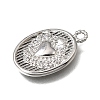 Brass Micro Pave Clear Cubic Zirconia Pendants KK-K427-36P-2